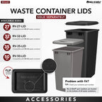 Rev-A-Shelf 35 Quart Kitchen Sink Garbage Can For Base Kitchen And Bathroom Cabinet, Replacement Plastic Trash Bin For Laundry R