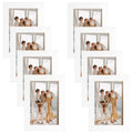 Golden State Art 4x6 Picture Frames Set of 8, Gallery Wall Frame Collage Tabletop Thin Frames with Plastic Cover, Horizontal or 
