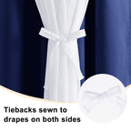 Hiasan Blackout Curtains With Sheer Overlay 84 Inches Long, Thermal Insulated Double Layer Window Curtains For Bedroom, Living R