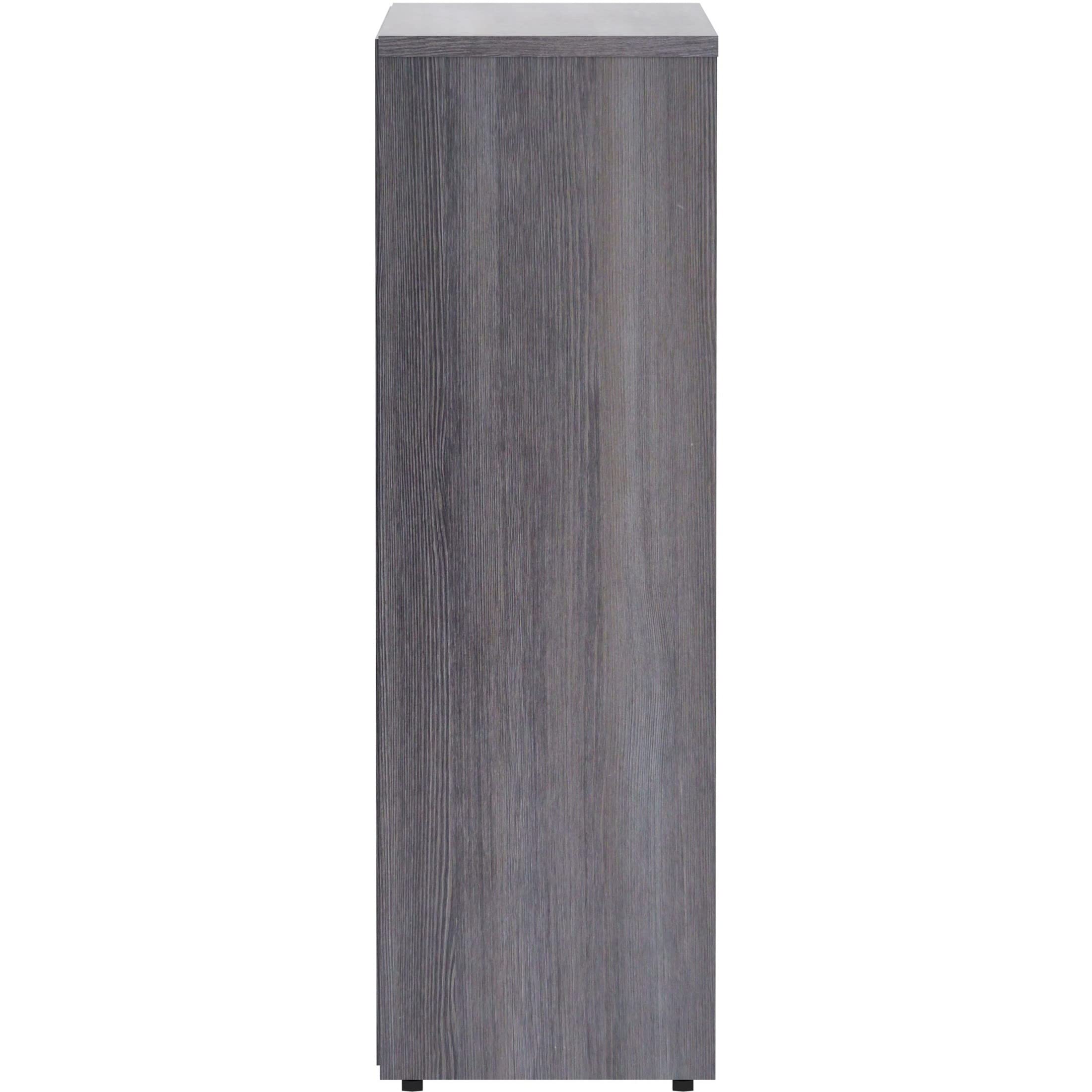 Lorell, LLR69626, Weathered Charcoal Laminate Bookcase, 36" x 12" x 36"