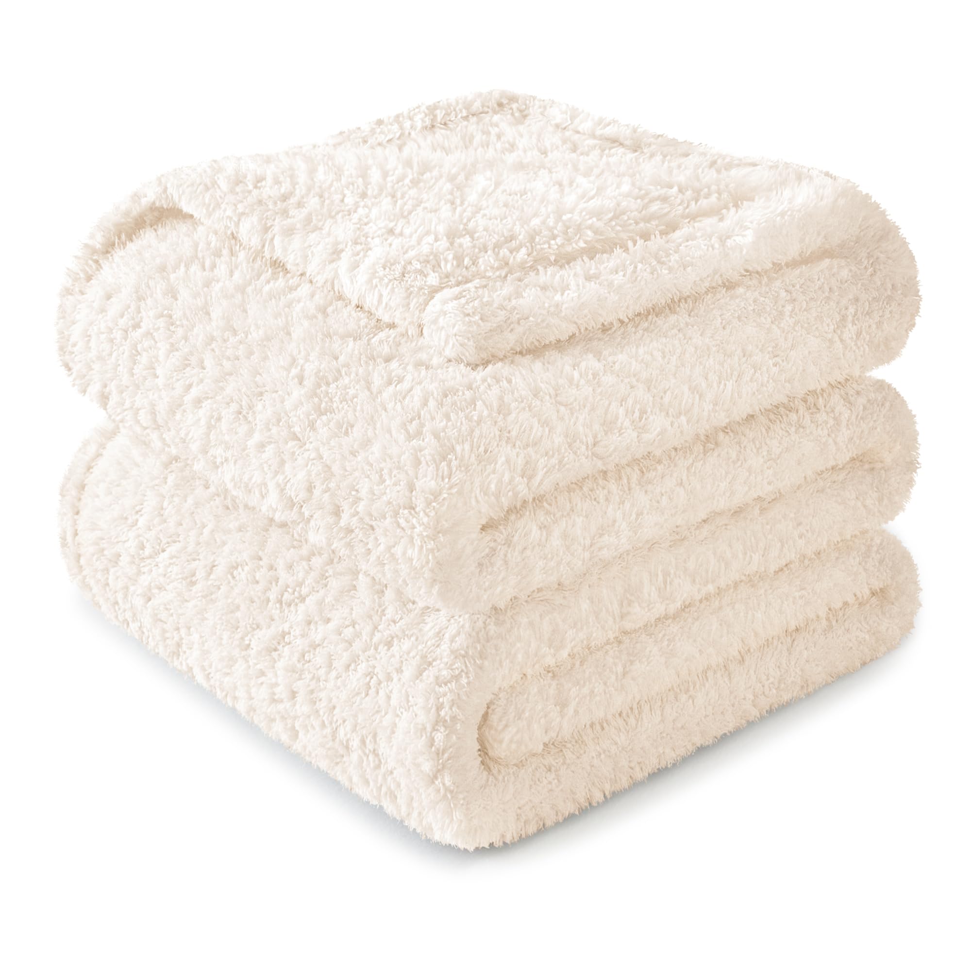 Exclusivo Mezcla White Fleece Blanket For Couch, Soft And Cozy King Blankets For Women, Suitable For All Seasons, 90X104 Inches