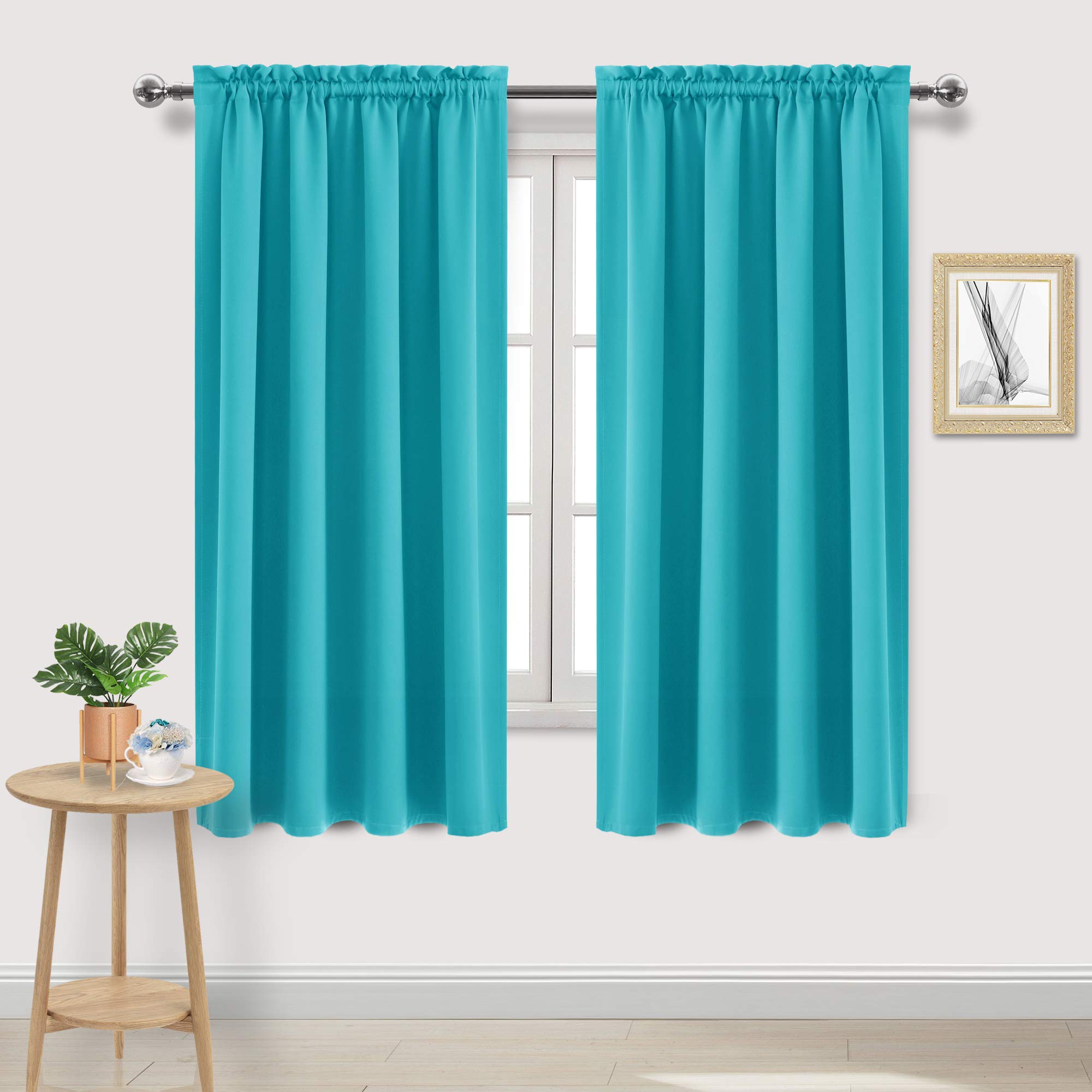 Dwcn Blackout Curtains Room Darkening Thermal Insulated Bedroom Curtains Window Curtain Panels, 52 X 63 Inches Long, Set Of 2 Tu
