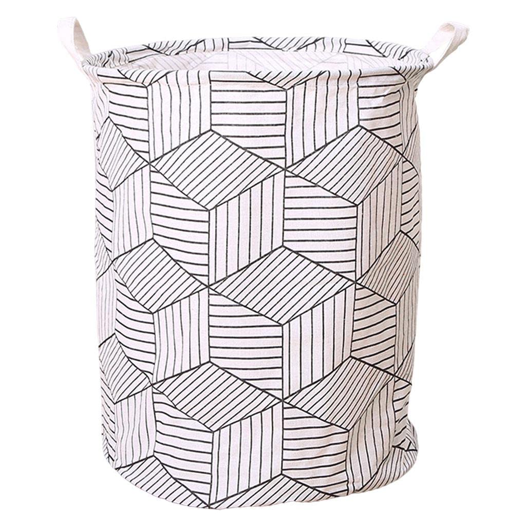 ECOMISTIQ Laundry Basket Waterproof Large Foldable Laundry Hamper with Sturdy Handle White|Laundry Baskets|Ironing Accessories|L