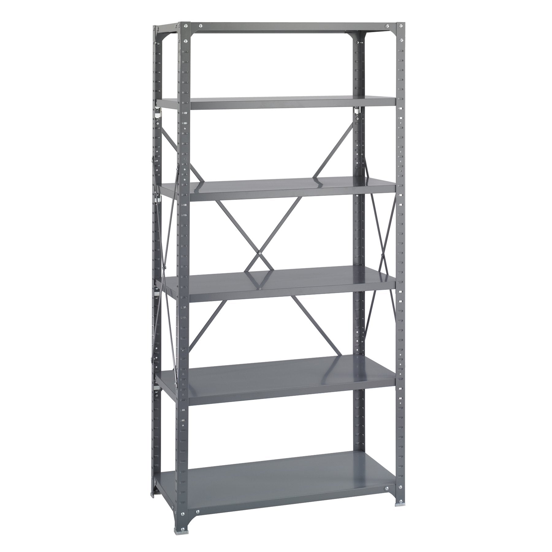 Safco Products 6269 Commercial Shelf Kit 36 W x 18 D x 72 H with 6 Shelves, Gray
