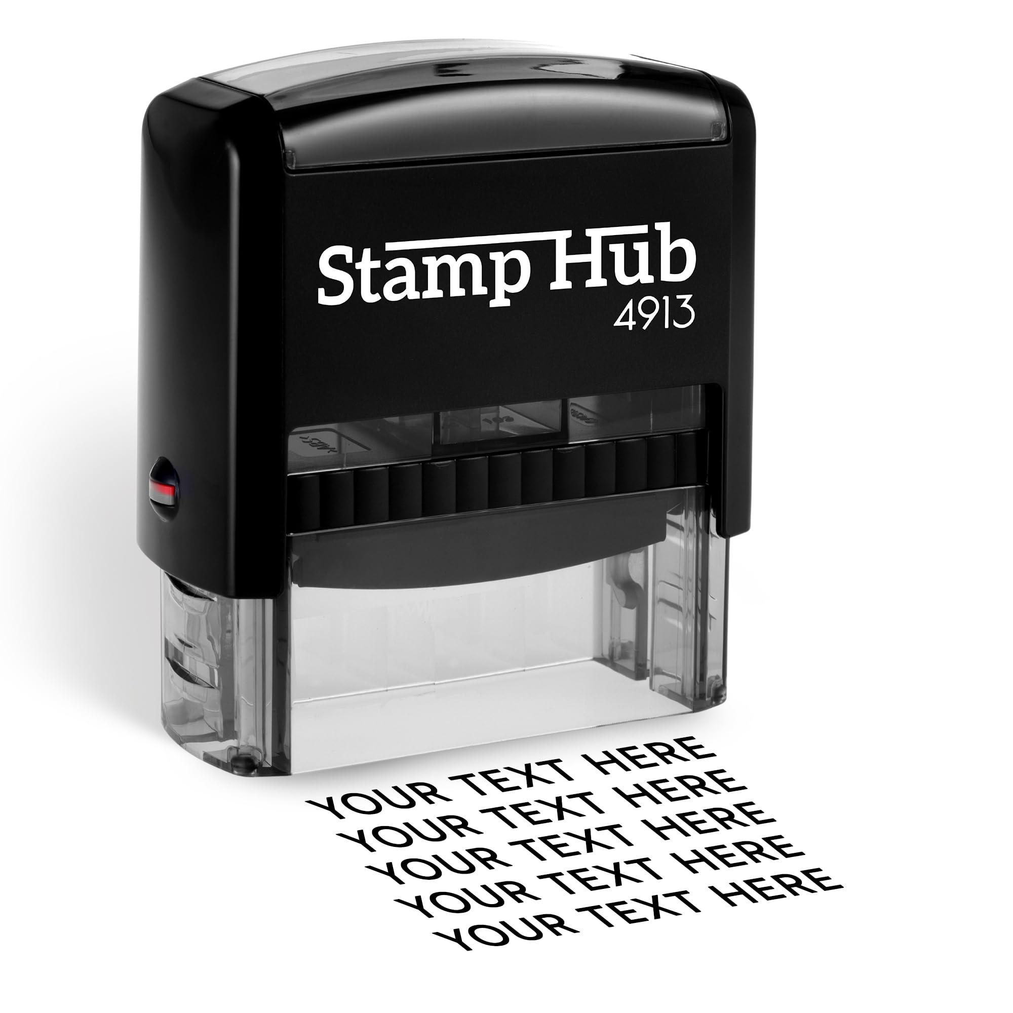 Stamp Hub Self Inking Personalized Stamp - Up To 5 Lines, Custom Return Address, Customizable Office Name Rubber- Easy To Change
