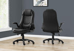 Set Of 2 Black Contemporary Upholstered Office Chairs 49"