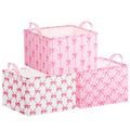Geelin 3 Pcs Pink Bow Storage Basket Empty Bow Basket with Handle for Gift