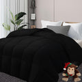 Downcool Comforters Queen Size, Duvet Insert,Black All Season Duvet, Lightweight Quilt, Down Alternative Hotel Comforter With Co