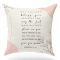 KongMoTree Bible Verse Pillow Cover, Numbers 6:24-26, Scripture Art Pillow Case for Farmhouse Home Office Bedroom Living Room Po