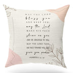 KongMoTree Bible Verse Pillow Cover, Numbers 6:24-26, Scripture Art Pillow Case for Farmhouse Home Office Bedroom Living Room Po