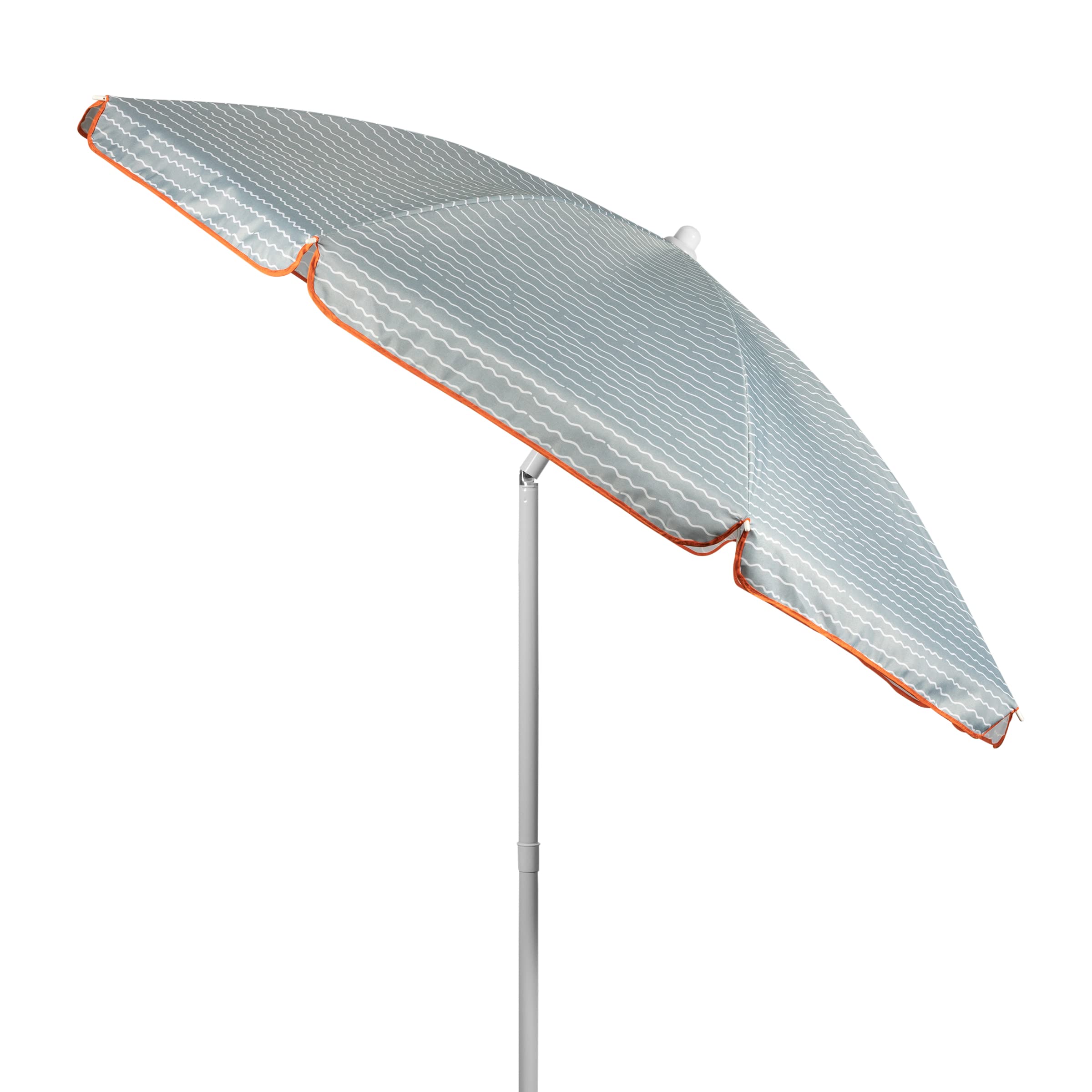Oniva - A Picnic Time Brand Outdoor Canopy Sunshade Beach Umbrella 5.5' - Small Patio Umbrella - Beach Chair Umbrella, (Wave Break Gray Pattern)