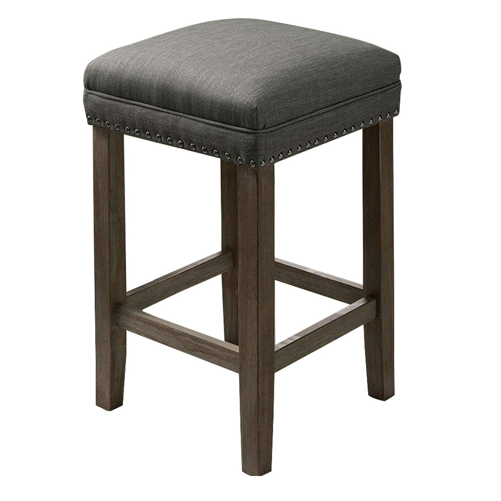 Benjara 3 Piece Counter Height Dining Set with Stools, Gray