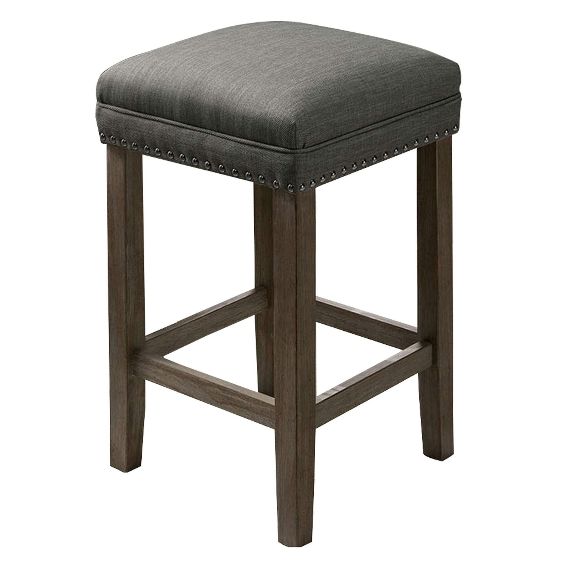 Benjara 3 Piece Counter Height Dining Set with Stools, Gray