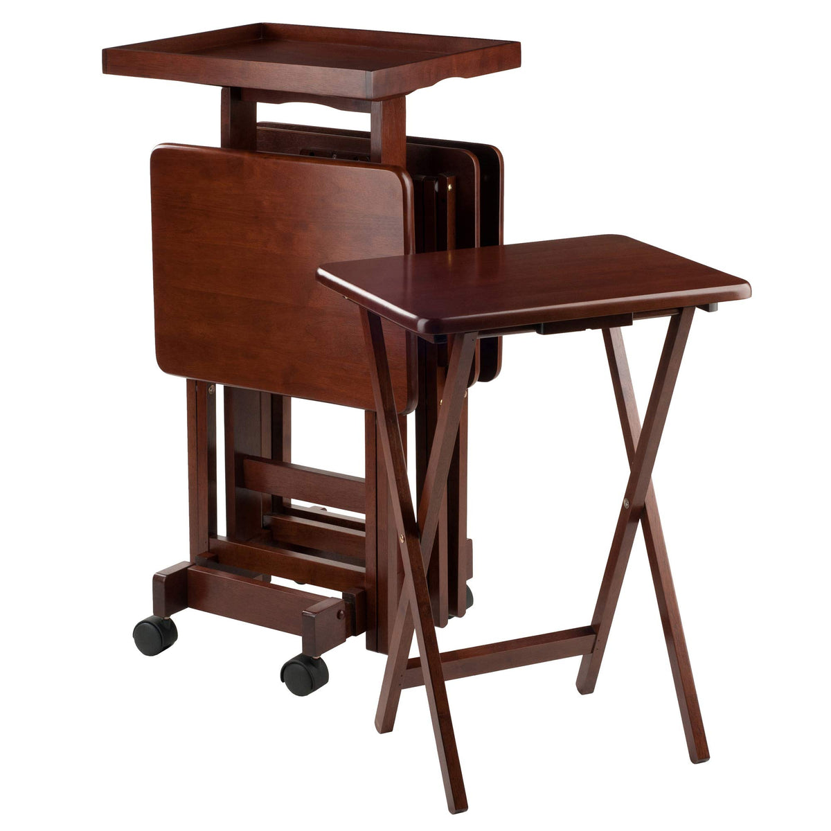 Winsome Isabelle Snack Table, Walnut 19.69X15.91X36.22