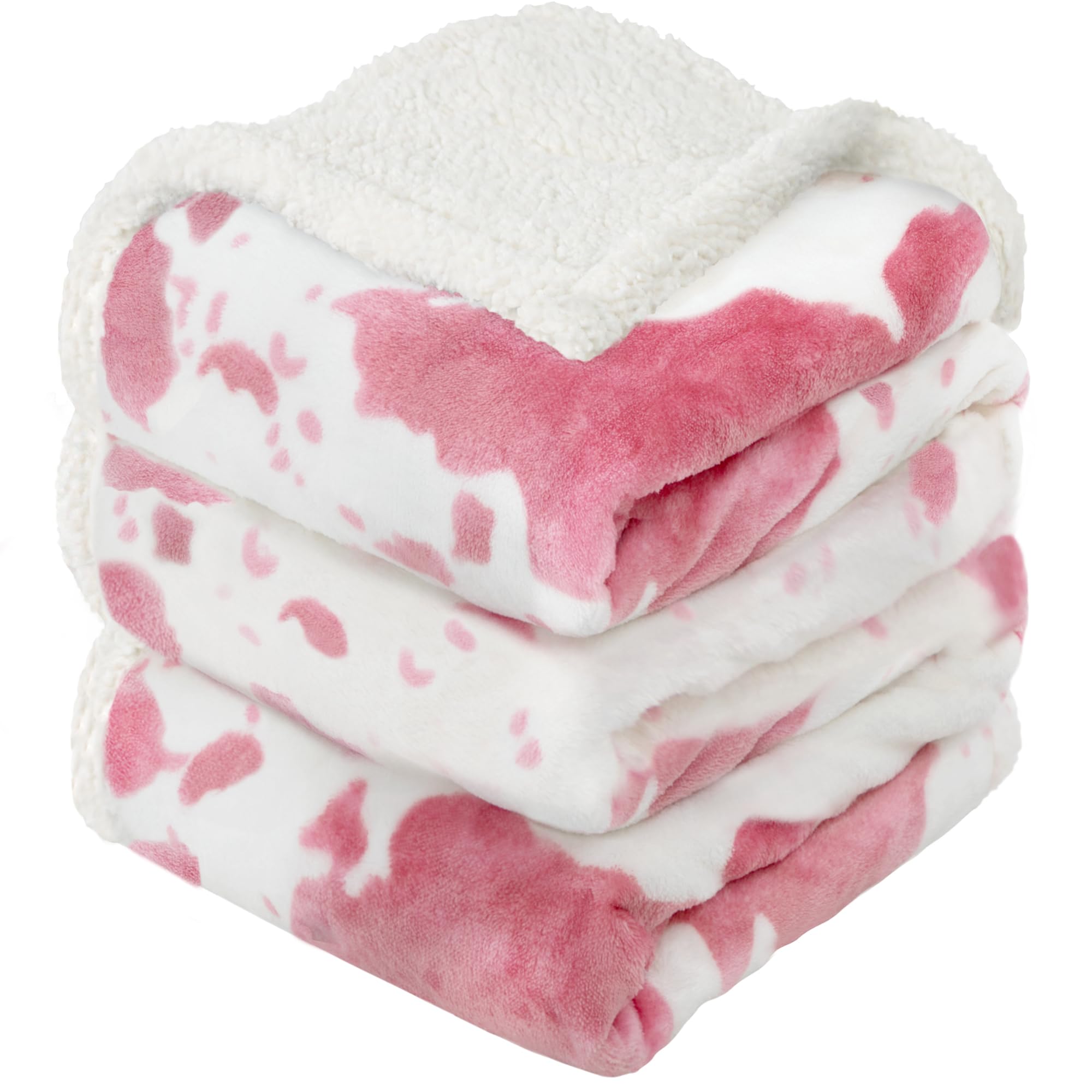 blunique Cow Print Electric Heated Blanket Queen-Heating Blanket Queen Size with 10 Heat Levels & 10 Hours Auto-Off, Cozy Soft F