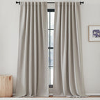 Nicetown Bedroom Curtains 2 Panels Sets Faux Linen Textured, Pinch Pleated Room Darkening Light/Heat Blocking Window Drapes Ther