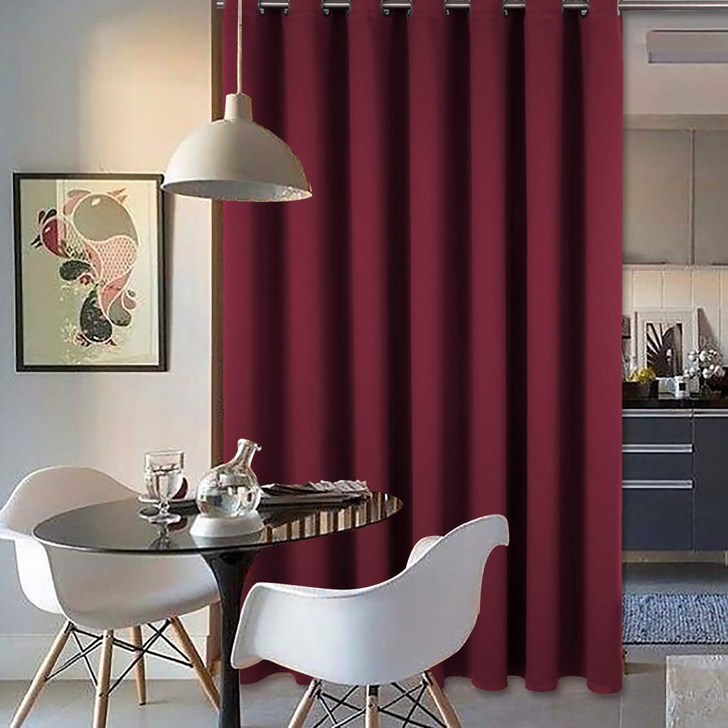 Bgment Christmas Sliding Door Curtains For Living Room, Wide Room Darkening Curtains Thermal Insulated Blackout Privacy Soundproof Divider Window Curtains, 1 Panel, Burgundy, 100 X 108 Inches