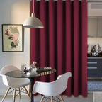 Bgment Christmas Sliding Door Curtains For Living Room, Wide Room Darkening Curtains Thermal Insulated Blackout Privacy Soundproof Divider Window Curtains, 1 Panel, Burgundy, 100 X 108 Inches