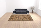 HomeRoots 508232 10 x 13 ft. Ivory Oriental Power Loom Stain Resistant Rectangle Area Rug