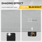 Grey Full Shade Curtain Panels, Thermal Insulated & Energy Efficiency Window Draperies For Guest Room, Full Blackout Curtains &