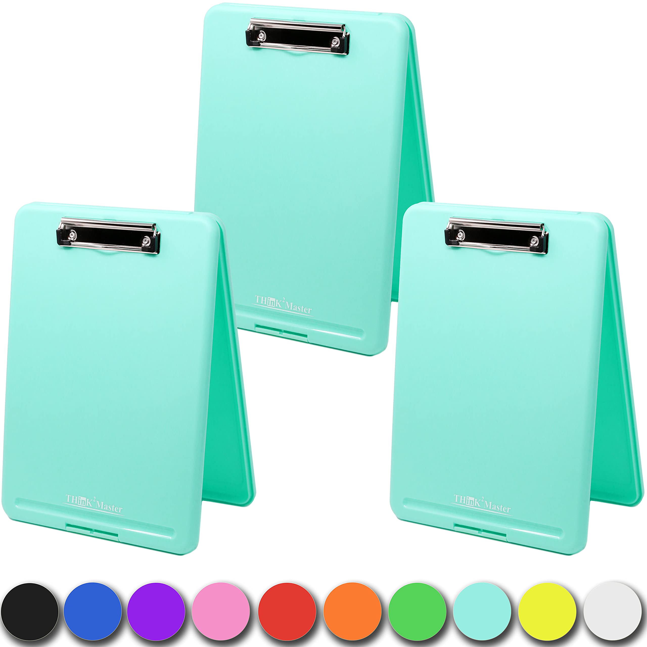 Think2Master [3 Pack] Teal Plastic Storage Clipboard. | 25% Heavier & Sturdier| Heavy Duty And Wont Flex Like Other Brands (Comp