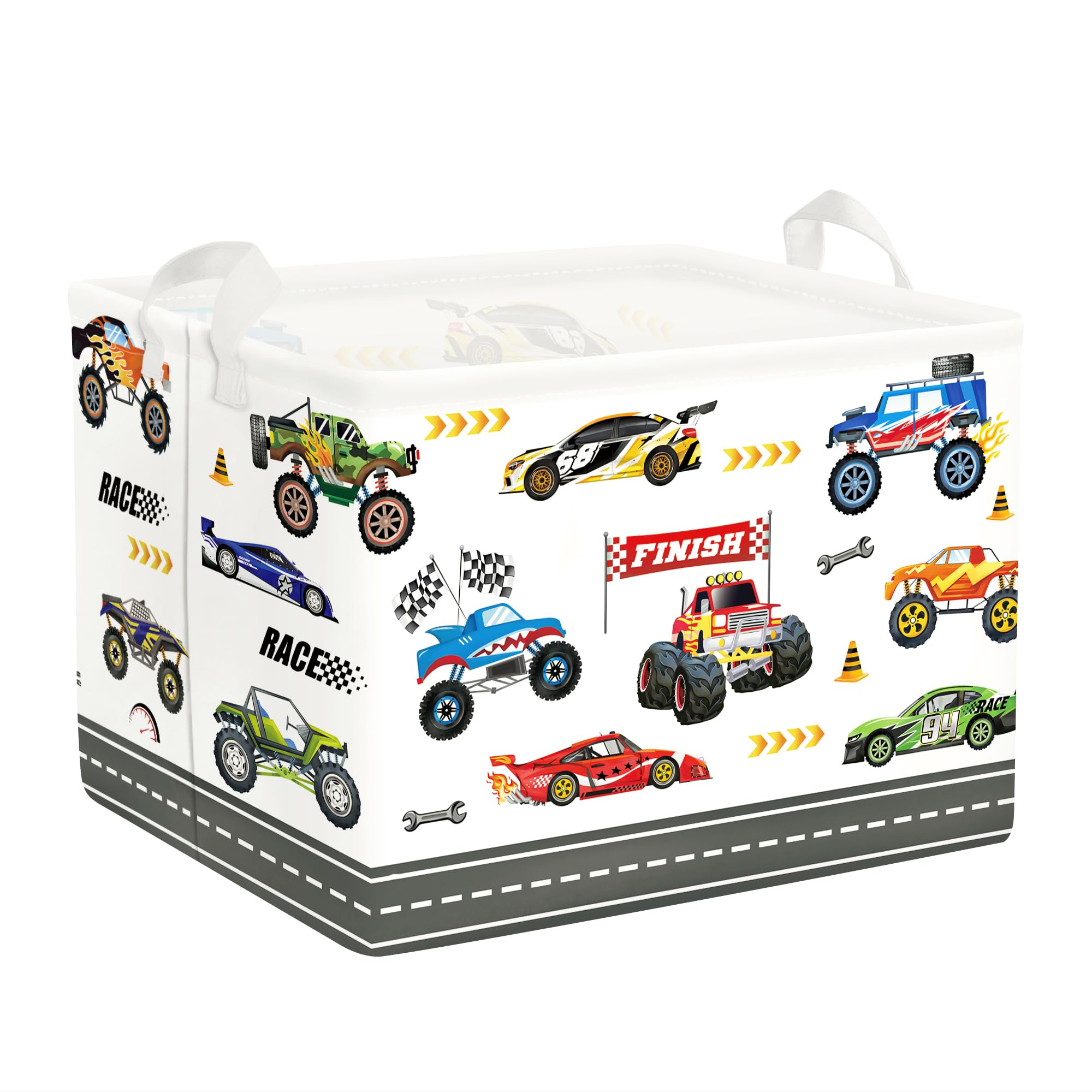 Clastyle City Car Baby Laundry Hamper Kid Storage Basket Boy Gift Toy Box Collapsible Clothes Organizer Nursery Bin for Bedroom,