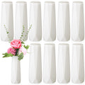 Composite Plastic Flower Vases Bulk White Small Tall Conic Floral Vases for Centerpieces Unbreakable Bud Vase for Wedding Party 