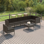 vidaXL 6 Piece Patio Lounge Set with Cushions - Weather-Resistant Poly Rattan Garden Furniture Set with Removable and Washable Cushion Covers in Anthracite Gray.