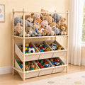 EAQ 2in1 Stuffed Animal Storage & Toy Organizer for Kids Rooms, 6 Bins