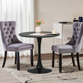 Soartalent 3-Pieces 31.5' Round Dining Table Set For 2, Black Dining Table & 2 Velvet Upholstered Dining Chairs For Kitchen Din