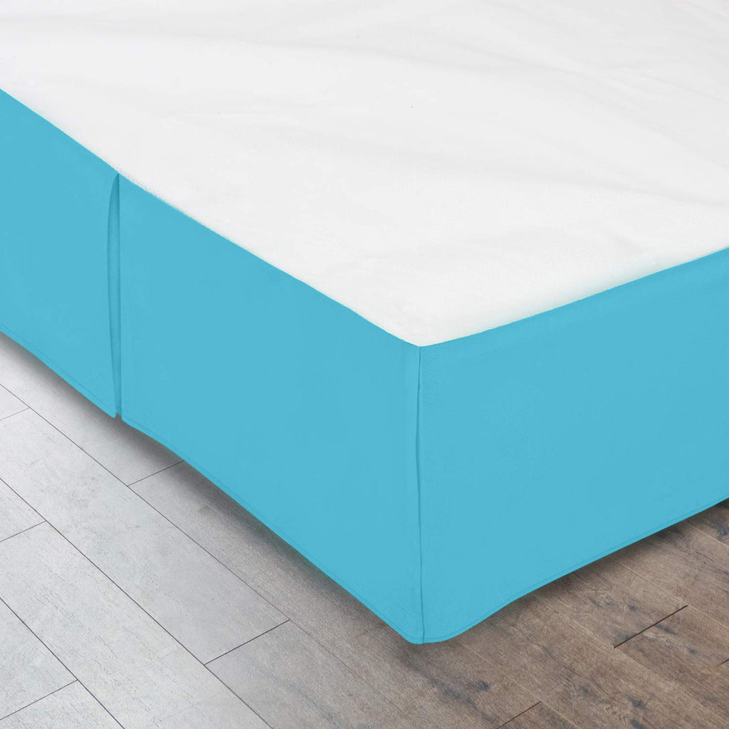 Nestl Beach Blue Bed Skirt King Size - King Bed Skirt 14 Inch Drop - Brushed Microfiber Bed Skirts - Hotel Quality Pleated Bed Skirt - Shrinkage & Fade Resistant