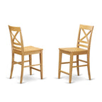 East West Furniture CFQU5-OAK-W CAF 5 Piece Counter Height Pub Set Includes a Square Table and 4 Dining Room Chairs, 42x42 Inch, Oak