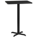 Flash Furniture Stiles 24'' x 30'' Rectangular Black Laminate Table Top with 22'' x 22'' Bar Height Table Base