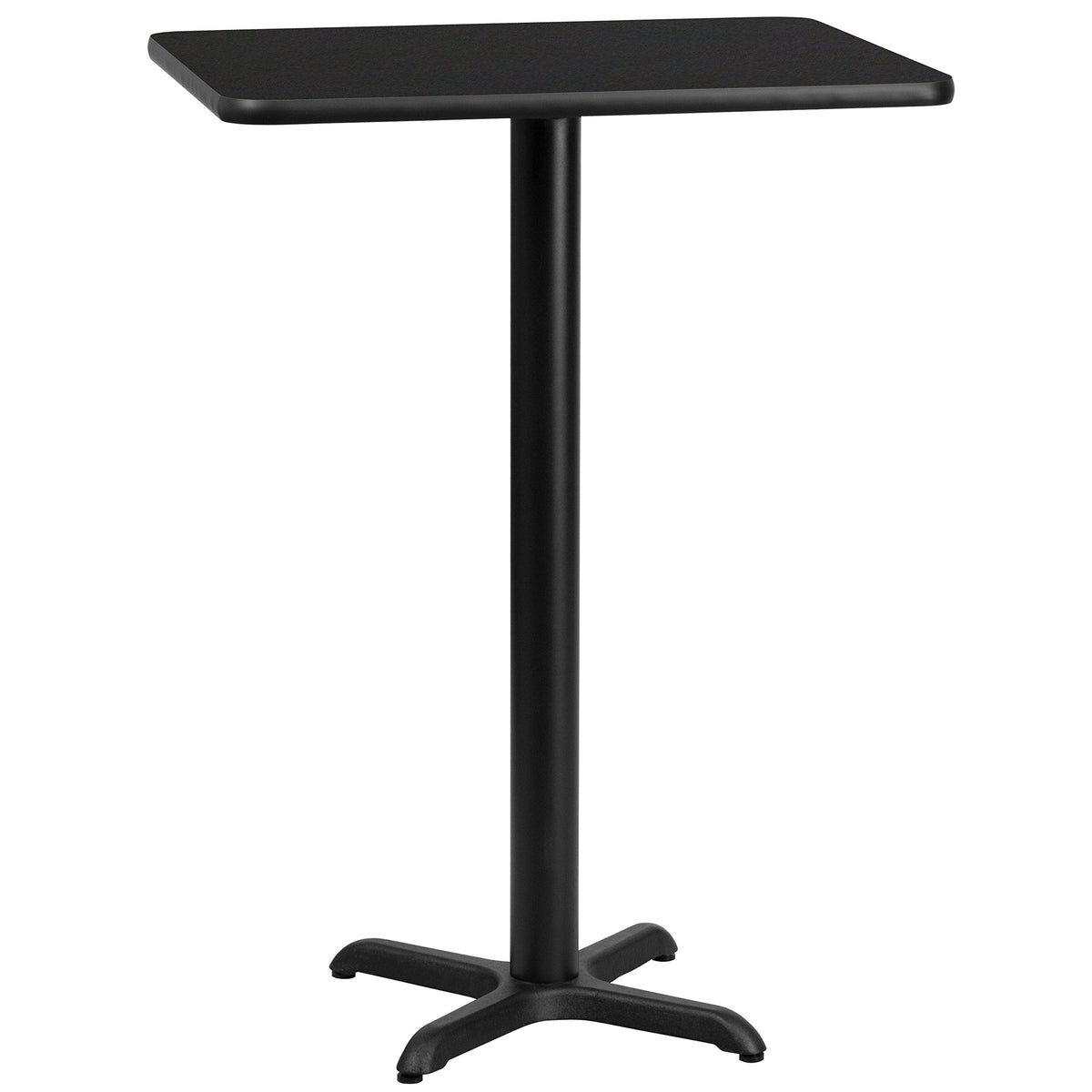 Flash Furniture Stiles 24'' x 30'' Rectangular Black Laminate Table Top with 22'' x 22'' Bar Height Table Base