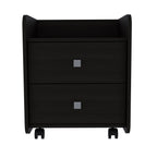 Marsella Nightstand, 2 Drawers, Superior Top, Metal Handle, Black Wengue for Bedroom