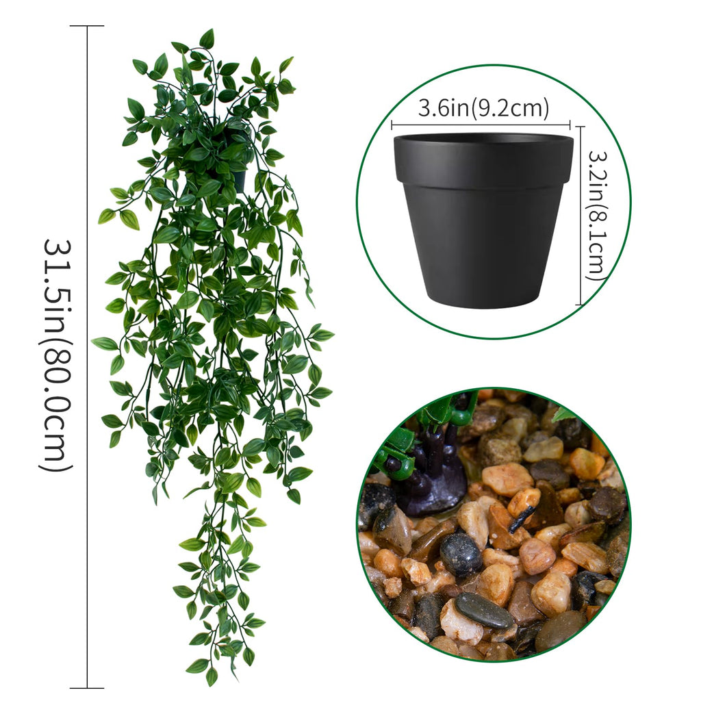 Loywree 1 Pack Artificial Hanging Mandala Plants With Pot Fake Potted Plants Suitable For Indoor Outdoor Patio Shelf Wall D  Cor