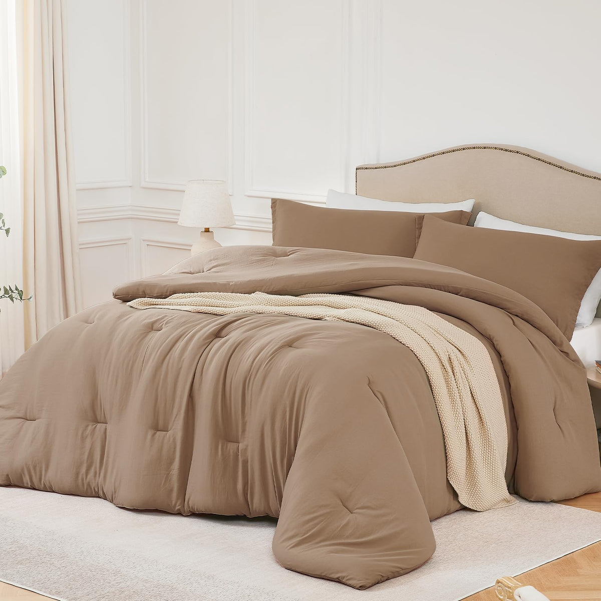Quataly Twin Comforter Set Taupebrown,2Pcs Soft Lightweight Breathable Bedding Comforter Sets For All Season, Twin Size(68''  90