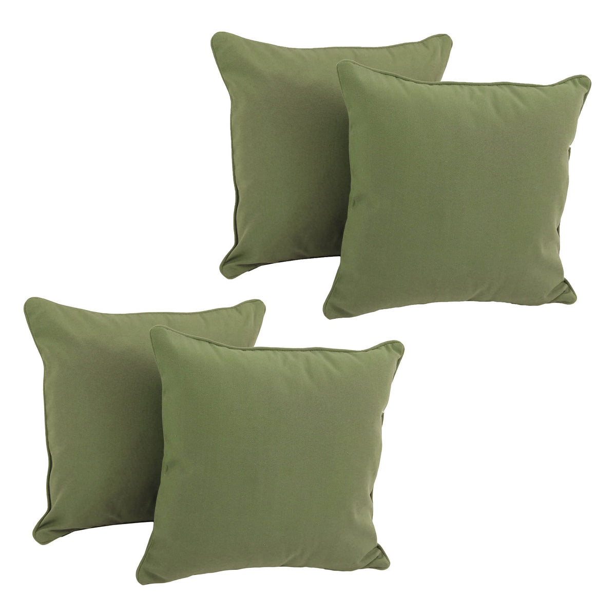 Blazing Needles Corded Twill Square Throw Pillow, 18&Quot;, Sage 4 Count