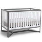 Delta Children Tribeca 4-In-1 Convertible Crib, White/Grey