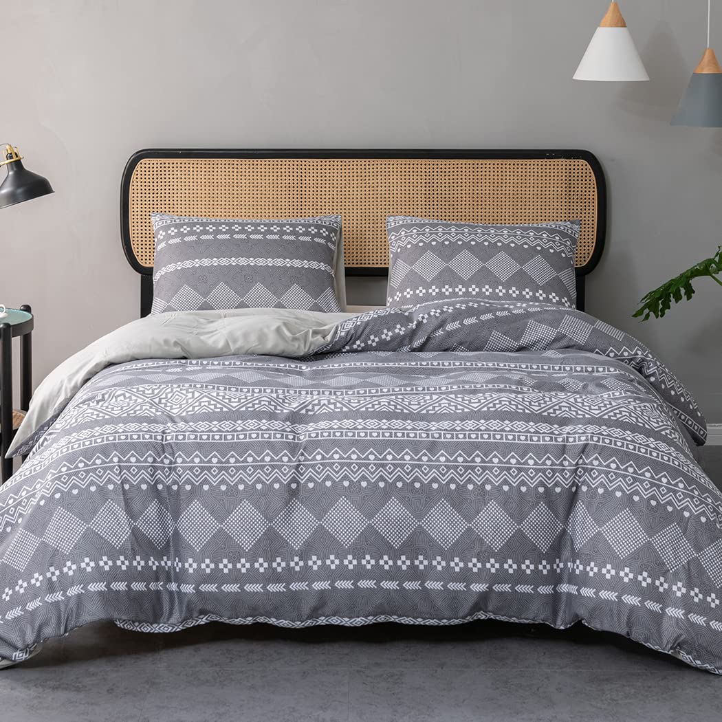 Lekesky White Duvet Cover King Size, Comforter Covers King 3Pc Ultra Soft 100% Washed Microfiber Breathable Bedding Duvet Cover