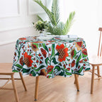 Ehousehome Indoor Outdoor Tablecloth Water Resistant Spill Proof Fabric Table Cover (70Inch Round No Zipper And Hole)