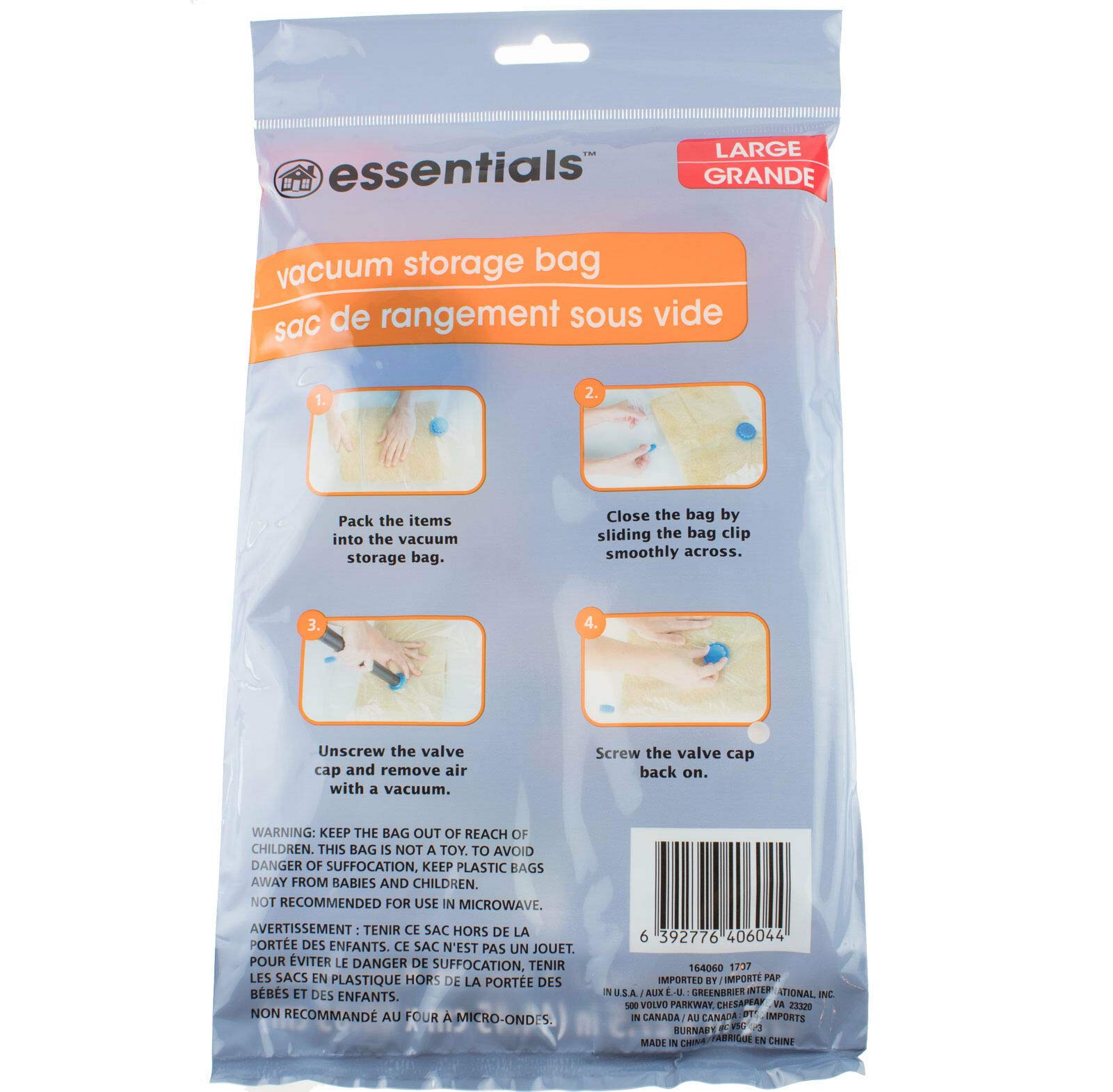 3 New Essentials Large Vacuum Storage Bag Space Saver 17.5 In X 27.5 In