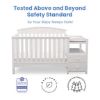 Delta Children Abby Convertible Crib And Changer, Bianca White