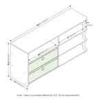 Furinno JAYA Simple Design TV Stand for up to 55-Inch with Bins, Americano, Stainless Steel Tubes