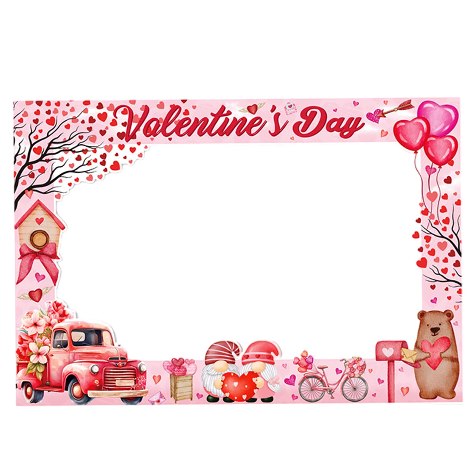 Valentine's Day Photo Prop Frame Valentines Lovers Selfie Photo Booth Props for Photoshoot, Love Heart Valentine's Party Decorat