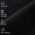 Softlife Washable Living Room Rug, 5X7 Black Area Rugs For Bedroom, Soft Fluffy Fuzzy Carpet Bedside Rug Indoor Non-Slip Rug For