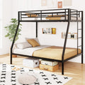 DORTALA Twin Over Full Bunk Bed, Metal Bunk Bed Frame w/Ladder, Safety Rail & Steel Slats, Space-Saving Bunk Beds for Kids Teens