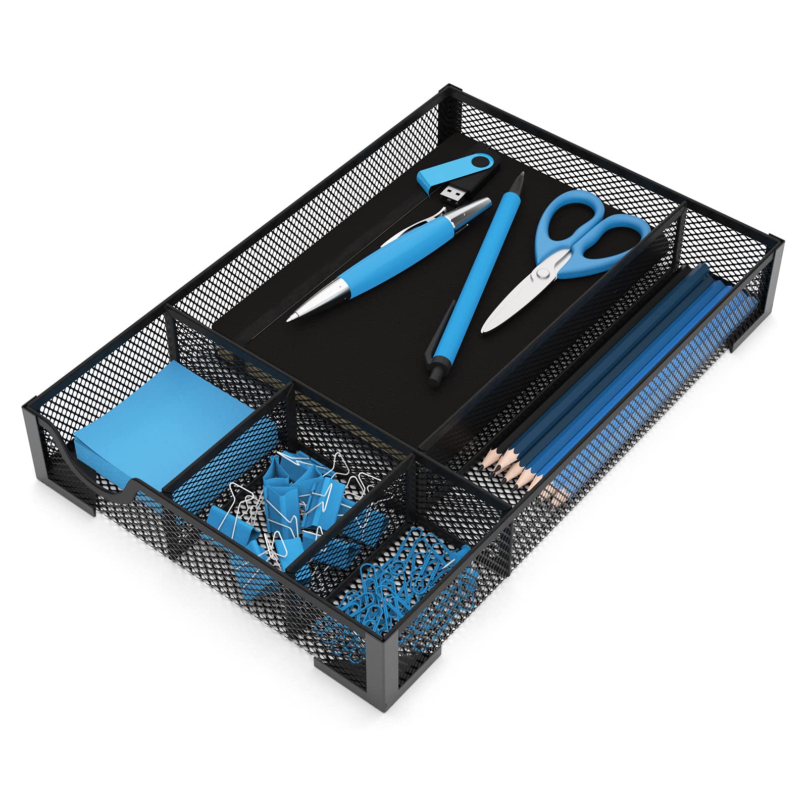 Itayvan Small Metal Drawer Organizer, Pen Pencil Mesh Desk Organizer Tray For Office, Desktop, Bathroom, Kitchen, Makeup, Vanity