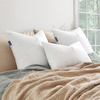 Miulee 22X22 Pillow Inserts,Set Of 2 Down Feather Throw Pillows For Couch Sofa Bed, Decorative Fluffy Throw Pillow Inserts Cotton Fabric,White
