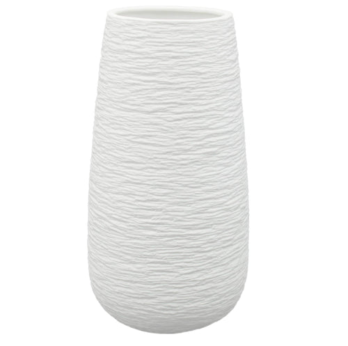 10 inch White Ceramic Vase for Flowers, Textured Modern Vase, Large Floral Vase, Minimalist Vase, Porcelain Flower Vase Home D  